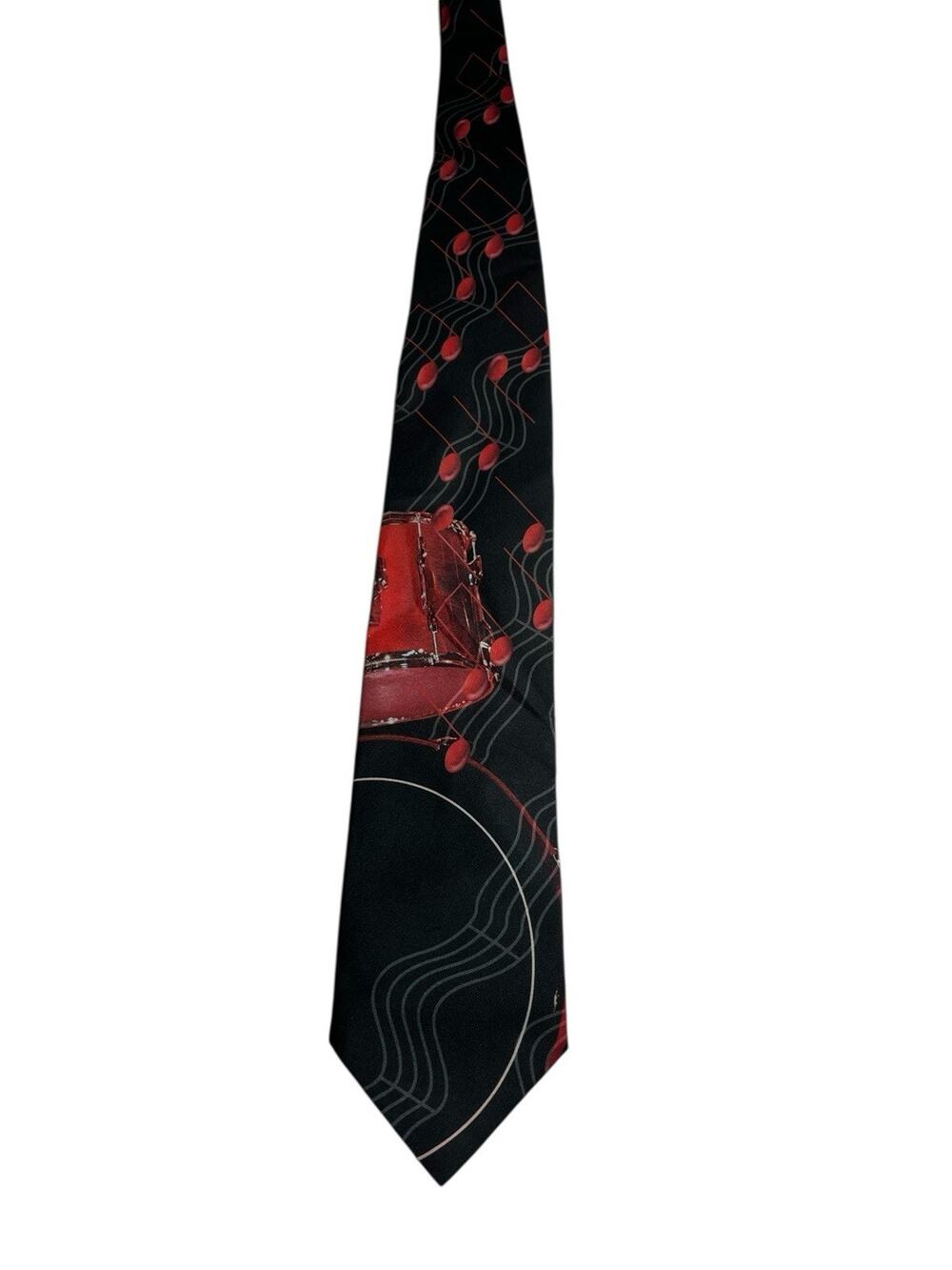 Vintage 1998 Ralph Marlin Drums And Notes Novelty Necktie Tie Unique Rare